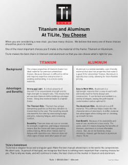 Titanium and Aluminum At TiLite, You Choose