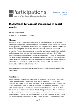 Motivations for content generation in social media