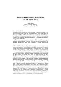 Stative verbs vs. nouns in Sater&eacute;