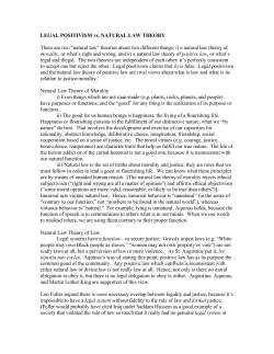 LEGAL POSITIVISM vs. NATURAL LAW THEORY