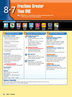 Fractions Greater Than ONE