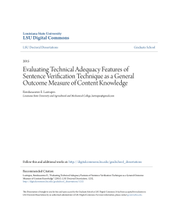 Evaluating Technical Adequacy Features of Sentence Verification