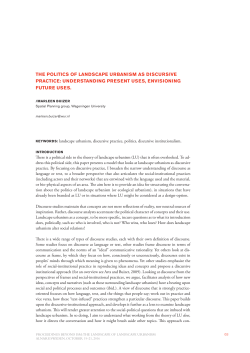 the politics of landscape urbanism as discursive practice