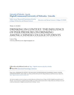 drinking in context: the influence of peer pressure on drinking