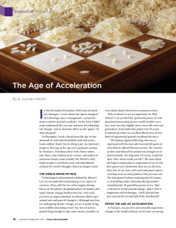 The Age of Acceleration - APPA, Leadership in Educational Facilities