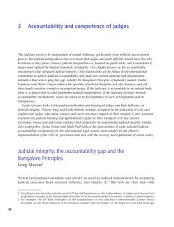 Judicial integrity: the accountability gap and the Bangalore