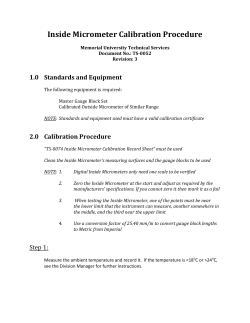 Inside Micrometer Calibration Procedure