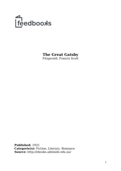 The Great Gatsby - ARCOLA SCHOOL DISTRICT
