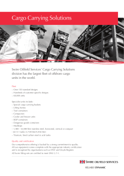 Cargo Carrying Solutions - Swire Oilfield Services