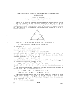 THE TRIANGLE OF SMALLEST PERIMETER WHICH