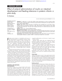 a pilot study - Fetal and Neonatal Edition