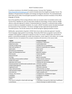 NCLEX Translation Lexicon