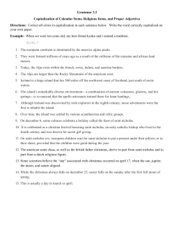 3.2 Capitalization of Calendar Items, Religious Items, Proper