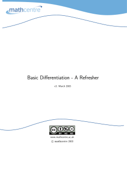 Basic Differentiation - A Refresher