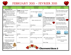 FEBRUARY 2015 ~ FEVRIER 2015