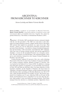 ArgentinA: From Kirchner to Kirchner
