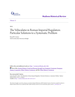 The Vehiculatio in Roman Imperial Regulation