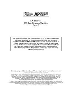 2002 AP Statistics Free-Response Questions Form B