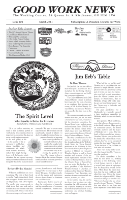 The Spirit Level Jim Erb`s Table