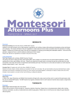 16-17 Spring MAP Class Descriptions