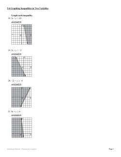 Graph each inequality. 18. 5x + y > 10 ANSWER: 19. 2x + y < &minus;3