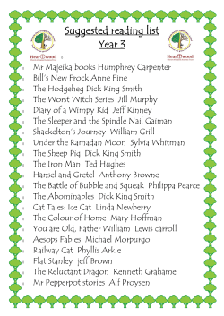 Reading list for parents Y3