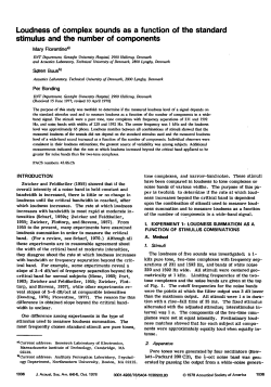 Loudness of Complex Sounds as a Function of the