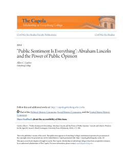 "Public Sentiment Is Everything": Abraham Lincoln and the Power of