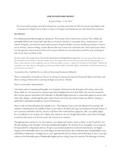 1 OUR UNALIENABLE RIGHTS By Jason R Mann