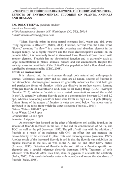 EFFECTS OF ENVIRONMENTAL FLUORIDE ON PLANTS