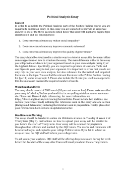 Political Analysis Essay - The Oxford Q