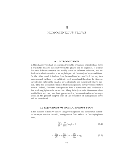9 HOMOGENEOUS FLOWS