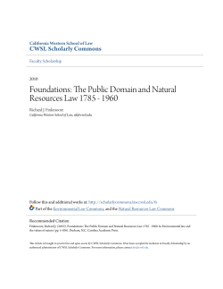 Foundations: The Public Domain and Natural Resources Law 1785