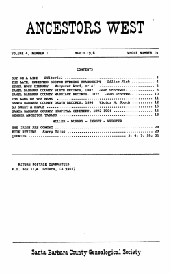 Ancestors West-Vol 4 No. 1-1978