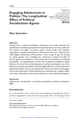 Engaging Adolescents in Politics: The Longitudinal