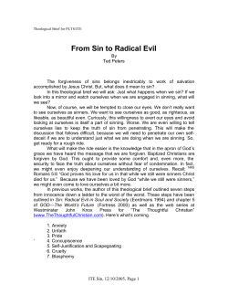From Sin to Radical Evil - Pacific Lutheran Theological Seminary