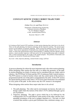 CONSTANT KINETIC ENERGY ROBOT TRAJECTORY PLANNING