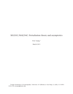 SIO203C/MAE294C: Perturbation theory and asymptotics