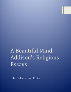 A Beautiful Mind: Addison`s Religious Essays