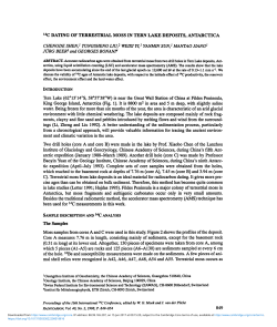 14c dating of terrestrial moss in tern lake deposits, antarctica