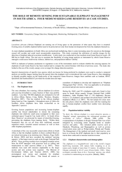 the role of remote sensing for sustainable elephant