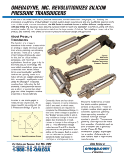 Silicon pressure transducers