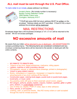 NO excessive amounts of mail