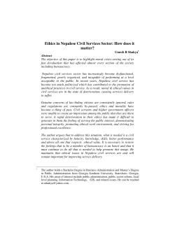 Ethics in Nepalese Civil Services Sector: How does it matter?