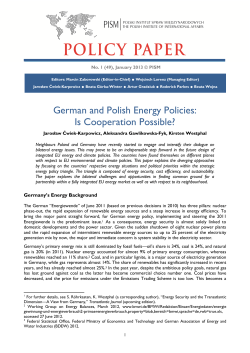 German and Polish Energy Policies: Is Cooperation