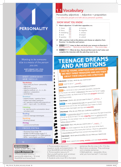 TEENAGE DREAMS AND AMBITIONS