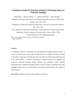 Continuum model for hydrogen pickup in Zirconium alloys of LWR
