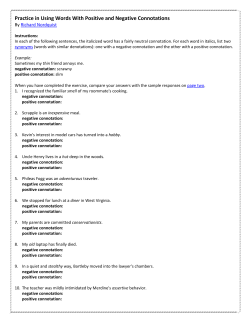 Practice in Using Words With Positive and Negative Connotations