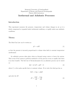 Isothermal and Adiabatic Processes