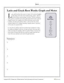 Latin and Greek Root Words: Graph and Meter